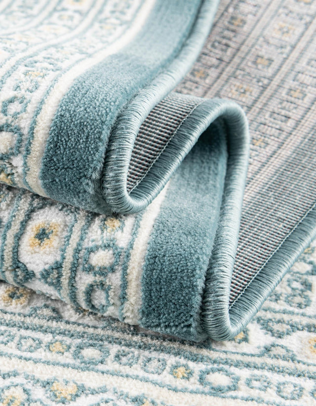 Ivory and Blue 5' 3 x 8' Narenj Rectangle Area Rug 85% Polypropylene & 15% Polyester Traditional Classic Carpet for Living, Dining, Bedrooms, Office for Sale at Rug Engine
