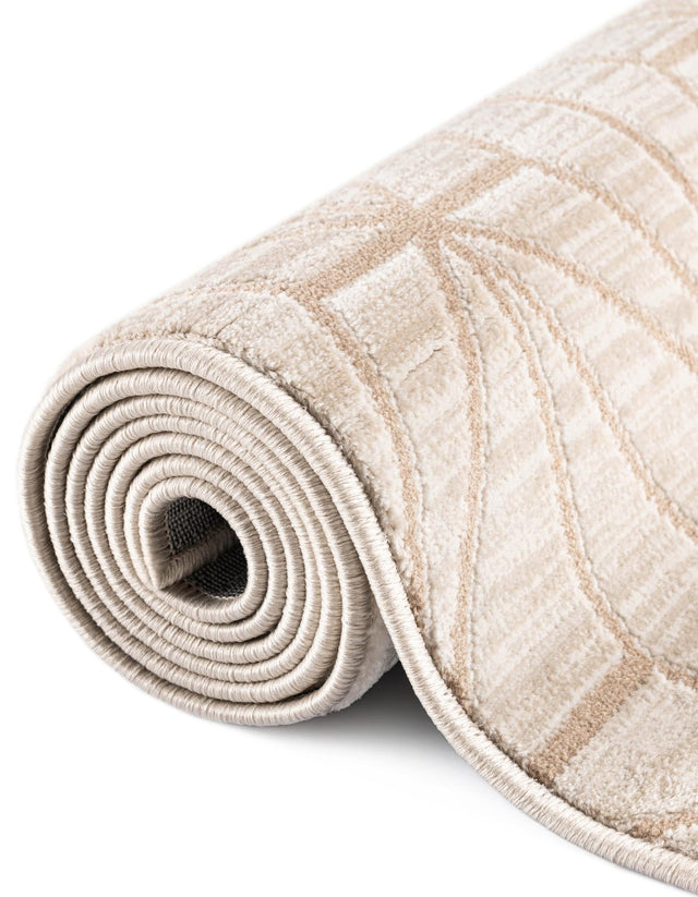 Beige 2' 7 x 10' Jill Zarin Uptown Runner Area Rug 70% Polypropylene & 30% Polyester Contemporary Carpet for Living, Dining, Office, Bedroom for Sale at Rug Engine