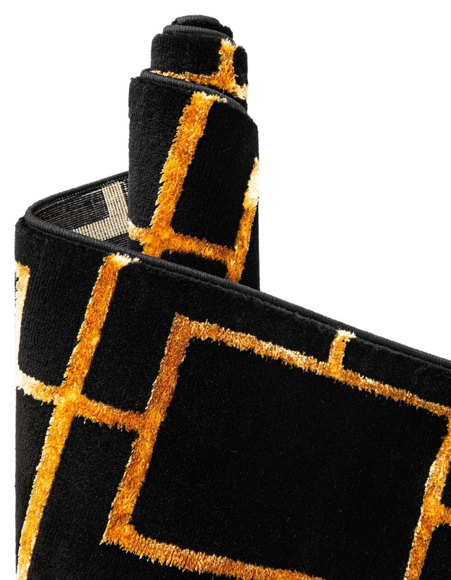 Black and Gold 7' 10 x 7' 10 Marilyn Monroe Glam Square Area Rug 70% Polypropylene & 30% Polyester Vivid Geometric Modern Carpet for Interior Home Decor for Sale at Rug Engine
