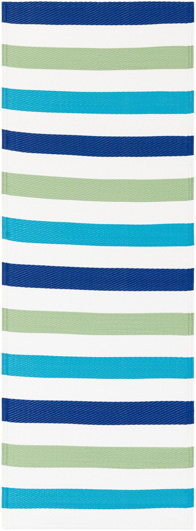 Blue and Green 2' x 6' 1 Vista Breeze Outdoor Runner Area Rug Weather Resistant for Patio, Deck, Terrace, Balcony, Porch Colorful Vivid Modern Outside Carpet for Sale at Rug Engine