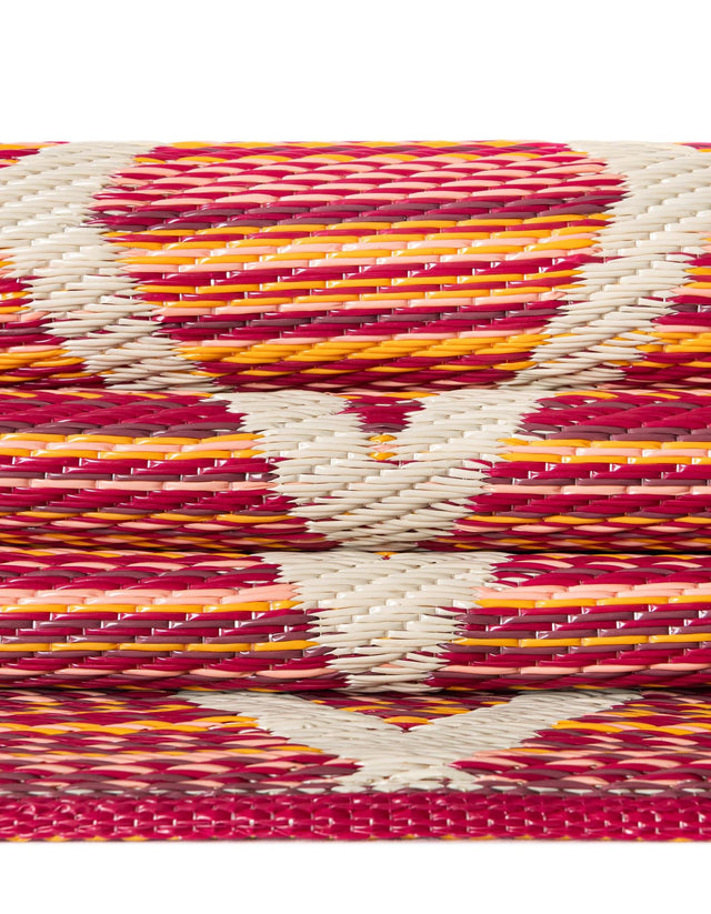 Red 2' x 6' 1 Vista Breeze Outdoor Runner Area Rug Weather Resistant for Patio, Deck, Terrace, Balcony, Porch Colorful Vivid Modern Outside Carpet for Sale at Rug Engine