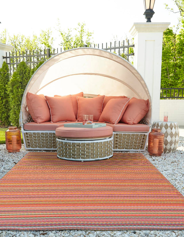 Multicolor 4' 1 x 6' 1 Vista Breeze Outdoor Rectangle Area Rug Weather Resistant for Patio, Deck, Terrace, Balcony, Porch Colorful Vivid Modern Outside Carpet for Sale at Rug Engine