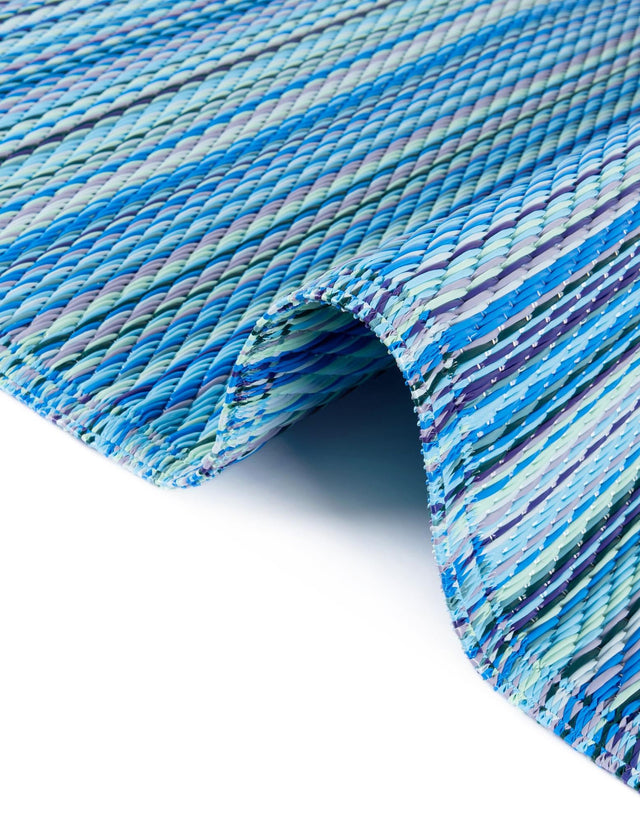 Blue 2' x 6' 1 Vista Breeze Outdoor Runner Area Rug Weather Resistant for Patio, Deck, Terrace, Balcony, Porch Colorful Vivid Modern Outside Carpet for Sale at Rug Engine