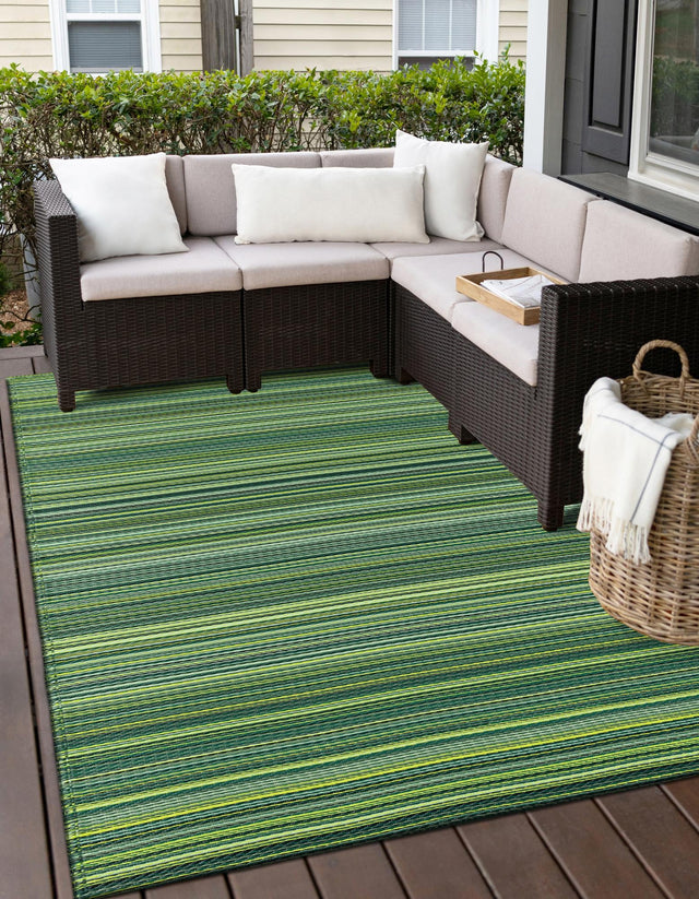 Green 4' 1 x 6' 1 Vista Breeze Outdoor Rectangle Area Rug Weather Resistant for Patio, Deck, Terrace, Balcony, Porch Colorful Vivid Modern Outside Carpet for Sale at Rug Engine
