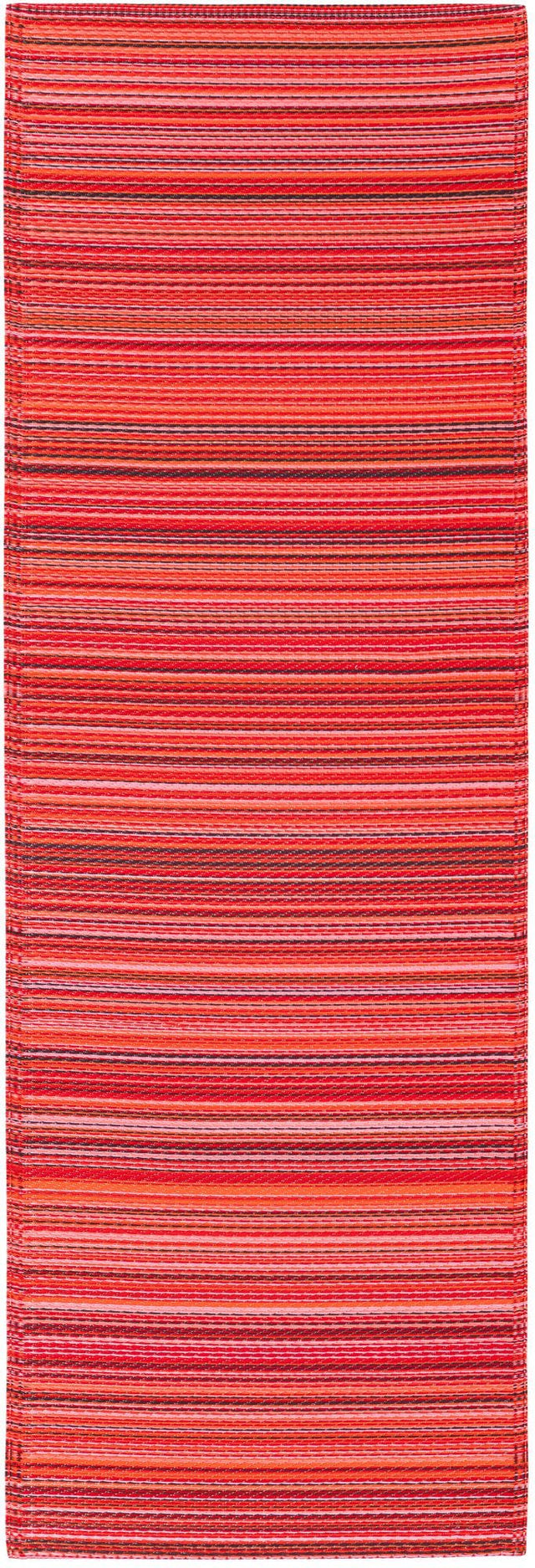 Red 2' x 6' 1 Vista Breeze Outdoor Runner Area Rug Weather Resistant for Patio, Deck, Terrace, Balcony, Porch Colorful Vivid Modern Outside Carpet for Sale at Rug Engine