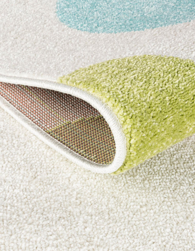 Multicolor 5' 1 x 8' Whimsy Kids Rectangle Area Rug for Baby Nursery, Toddler Playroom, Bedrooms