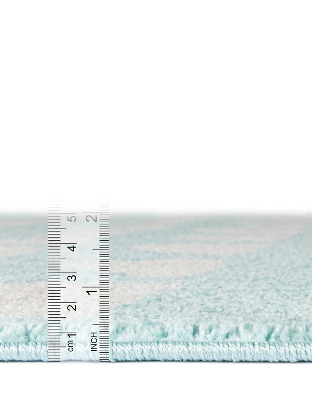 Clear Blue 5' 1 x 8' Whimsy Kids Rectangle Area Rug for Baby Nursery, Toddler Playroom, Bedrooms