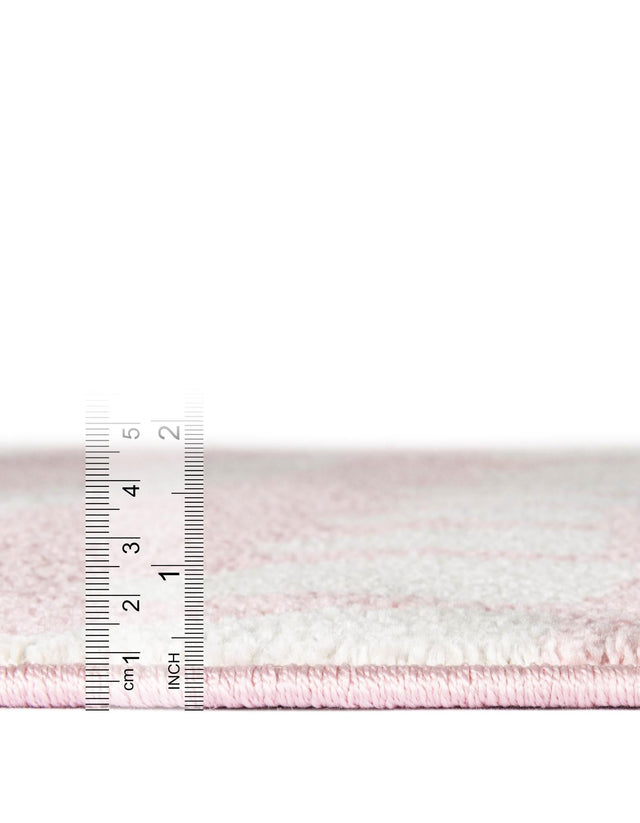 Pink 5' 1 x 8' Whimsy Kids Rectangle Area Rug for Baby Nursery, Toddler Playroom, Bedrooms