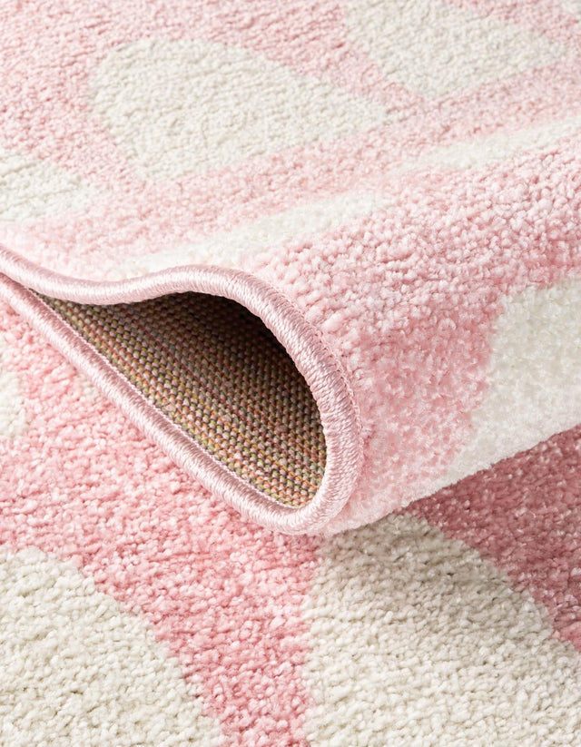 Pink 5' 1 x 8' Whimsy Kids Rectangle Area Rug for Baby Nursery, Toddler Playroom, Bedrooms