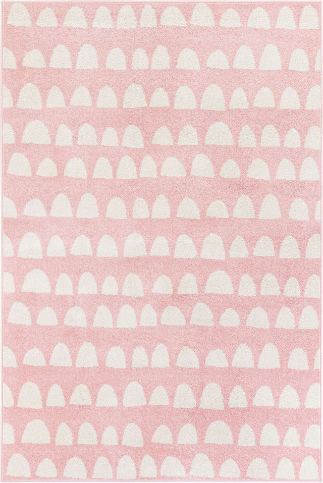 Pink 5' 1 x 8' Whimsy Kids Rectangle Area Rug for Baby Nursery, Toddler Playroom, Bedrooms