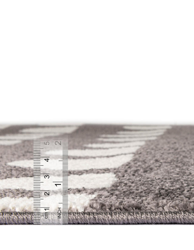 Dark Gray 5' 1 x 8' Whimsy Kids Rectangle Area Rug for Baby Nursery, Toddler Playroom, Bedrooms