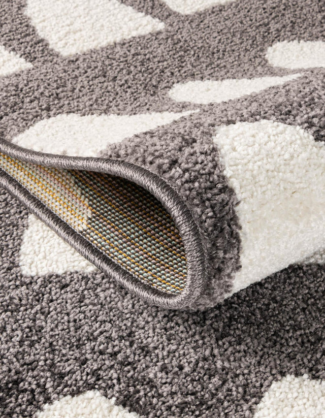 Dark Gray 5' 1 x 8' Whimsy Kids Rectangle Area Rug for Baby Nursery, Toddler Playroom, Bedrooms