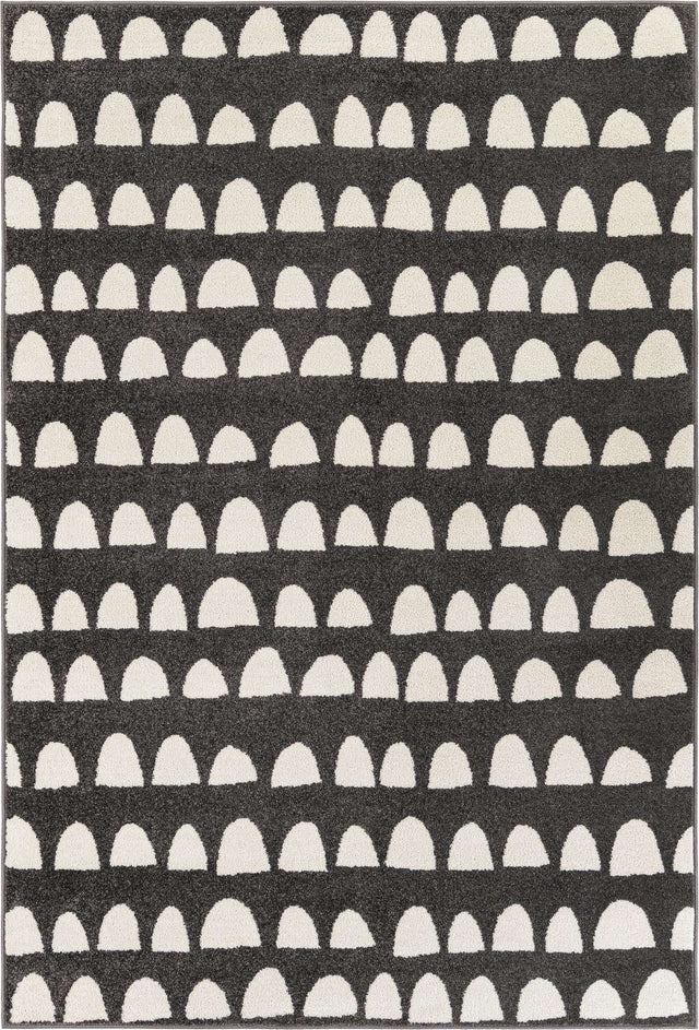 Dark Gray 5' 1 x 8' Whimsy Kids Rectangle Area Rug for Baby Nursery, Toddler Playroom, Bedrooms