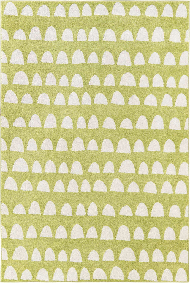 Pastel Green 5' 1 x 8' Whimsy Kids Rectangle Area Rug for Baby Nursery, Toddler Playroom, Bedrooms