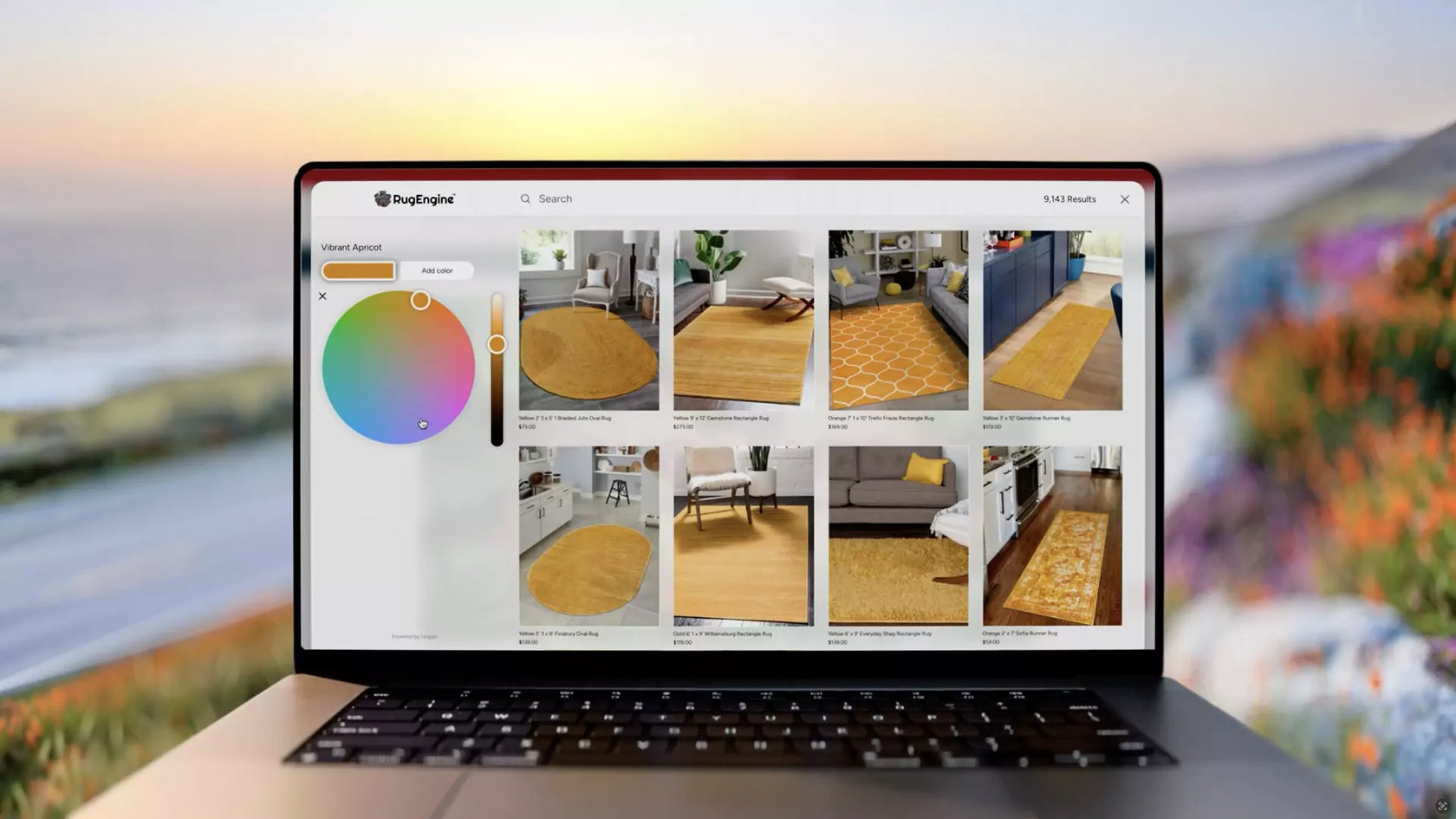 Shop over 50,000 area rugs at Rug Engine with our new color palette search wheel. Simply drag to select your desired colors and find your perfect area rug today!
