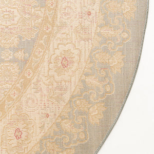 Blue 8' x 8' Edinburgh Round Area Rug 100% Polypropylene Easy Clean With Cotton Backing Traditional Classic Design Carpet for Living, Dining Room, Office for Sale at Rug Engine