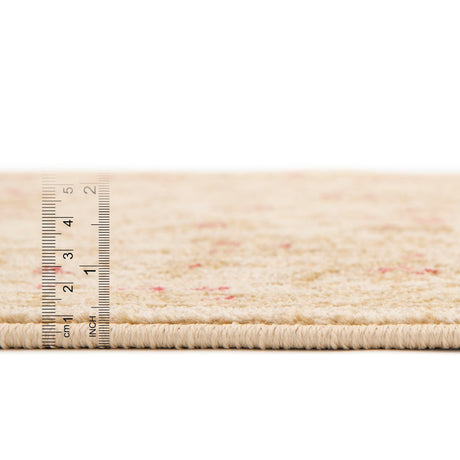 Cream 6' 1 x 6' 1 Edinburgh Round Area Rug 100% Polypropylene Easy Clean With Cotton Backing Traditional Classic Design Carpet for Living, Dining Room, Office for Sale at Rug Engine