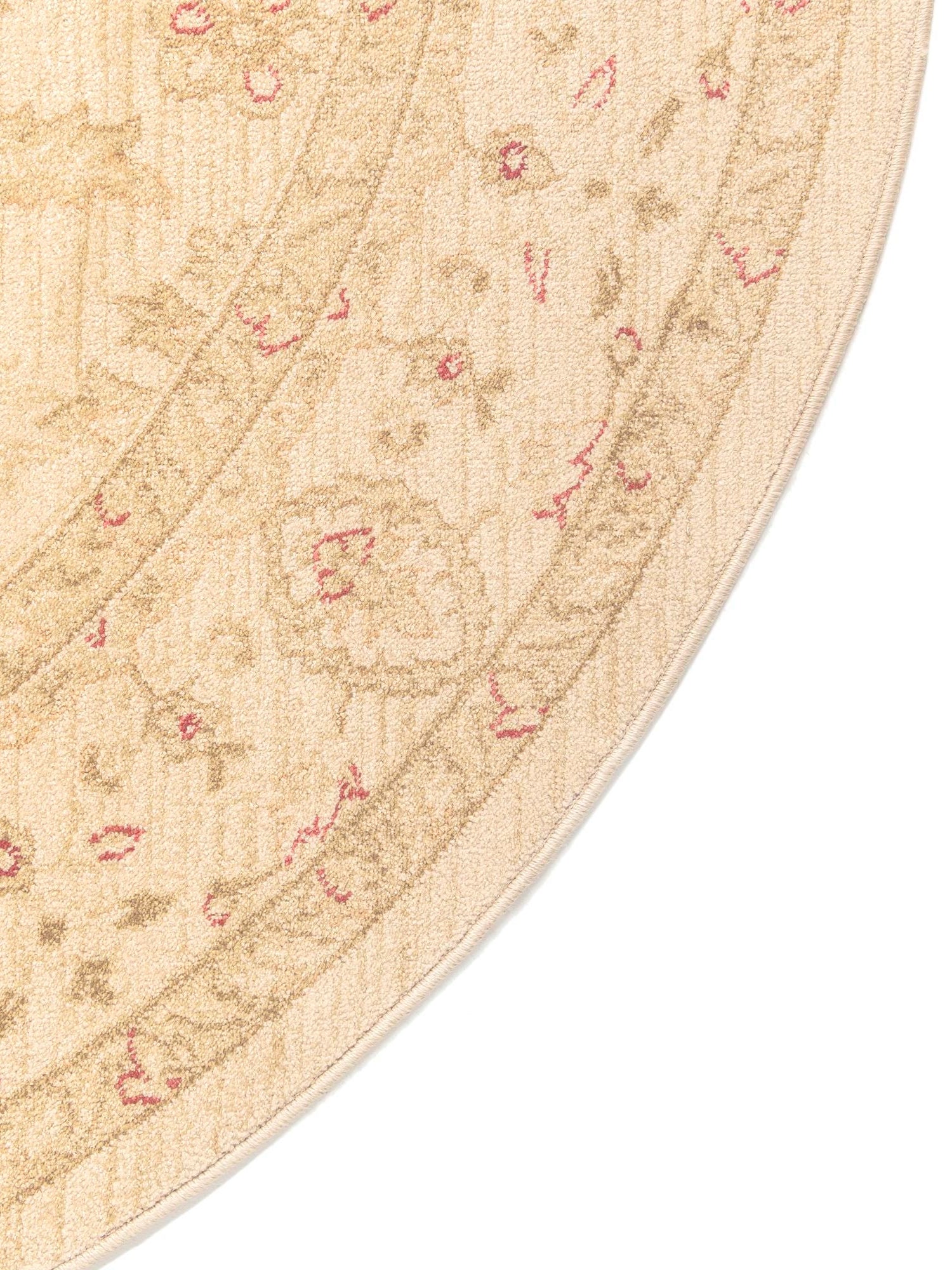 Cream 6' 1 x 6' 1 Edinburgh Round Area Rug 100% Polypropylene Easy Clean With Cotton Backing Traditional Classic Design Carpet for Living, Dining Room, Office for Sale at Rug Engine