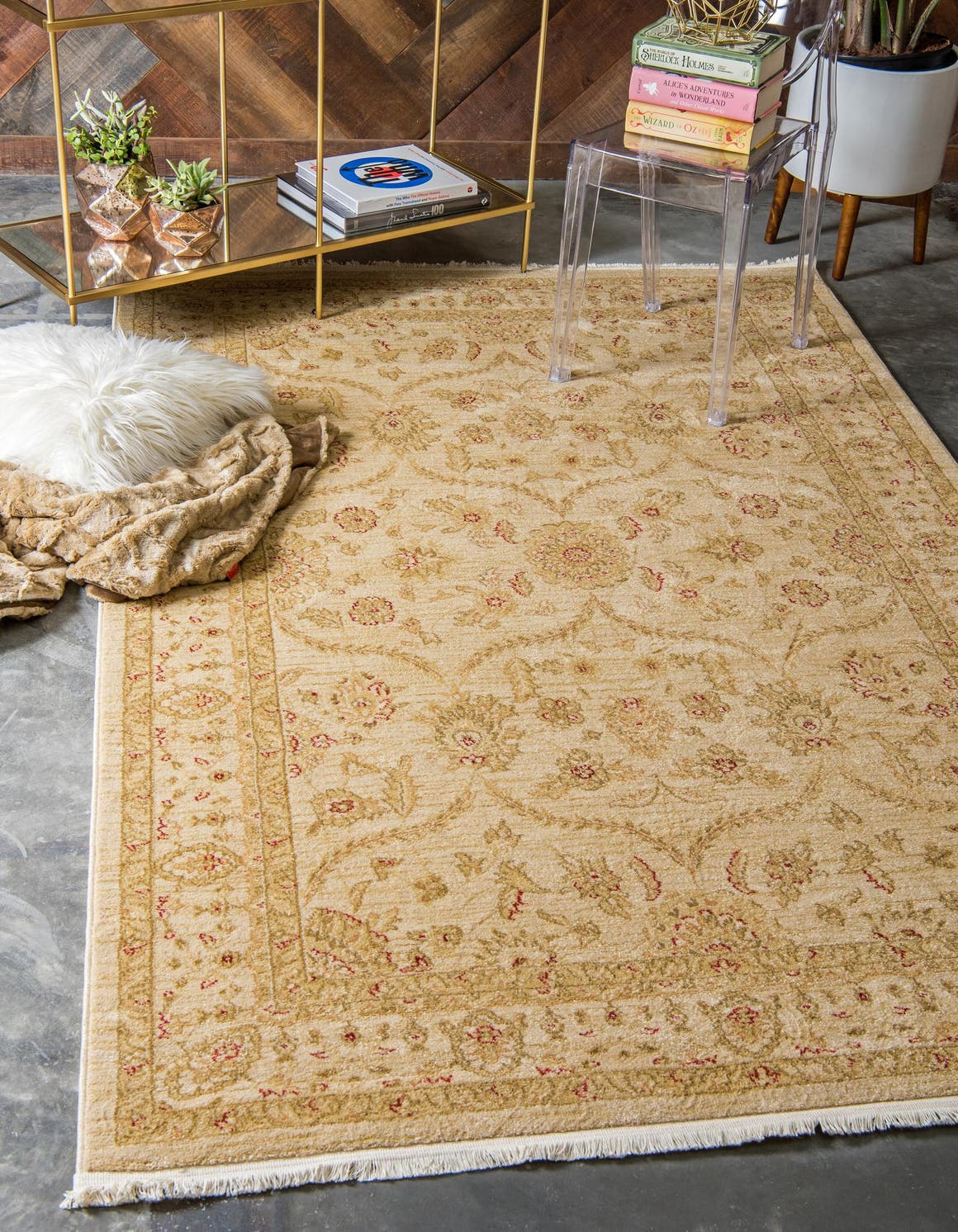 Cream 10' 6 x 16' 5 Edinburgh Rectangle Area Rug 100% Polypropylene Easy Clean With Cotton Backing Traditional Classic Design Carpet for Living, Dining Room, Office for Sale at Rug Engine