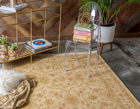 Cream 5' 1 x 8' Edinburgh Rectangle Area Rug 100% Polypropylene Easy Clean With Cotton Backing Traditional Classic Design Carpet for Living, Dining Room, Office for Sale at Rug Engine