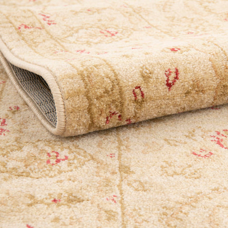 Cream 5' 1 x 8' Edinburgh Rectangle Area Rug 100% Polypropylene Easy Clean With Cotton Backing Traditional Classic Design Carpet for Living, Dining Room, Office for Sale at Rug Engine