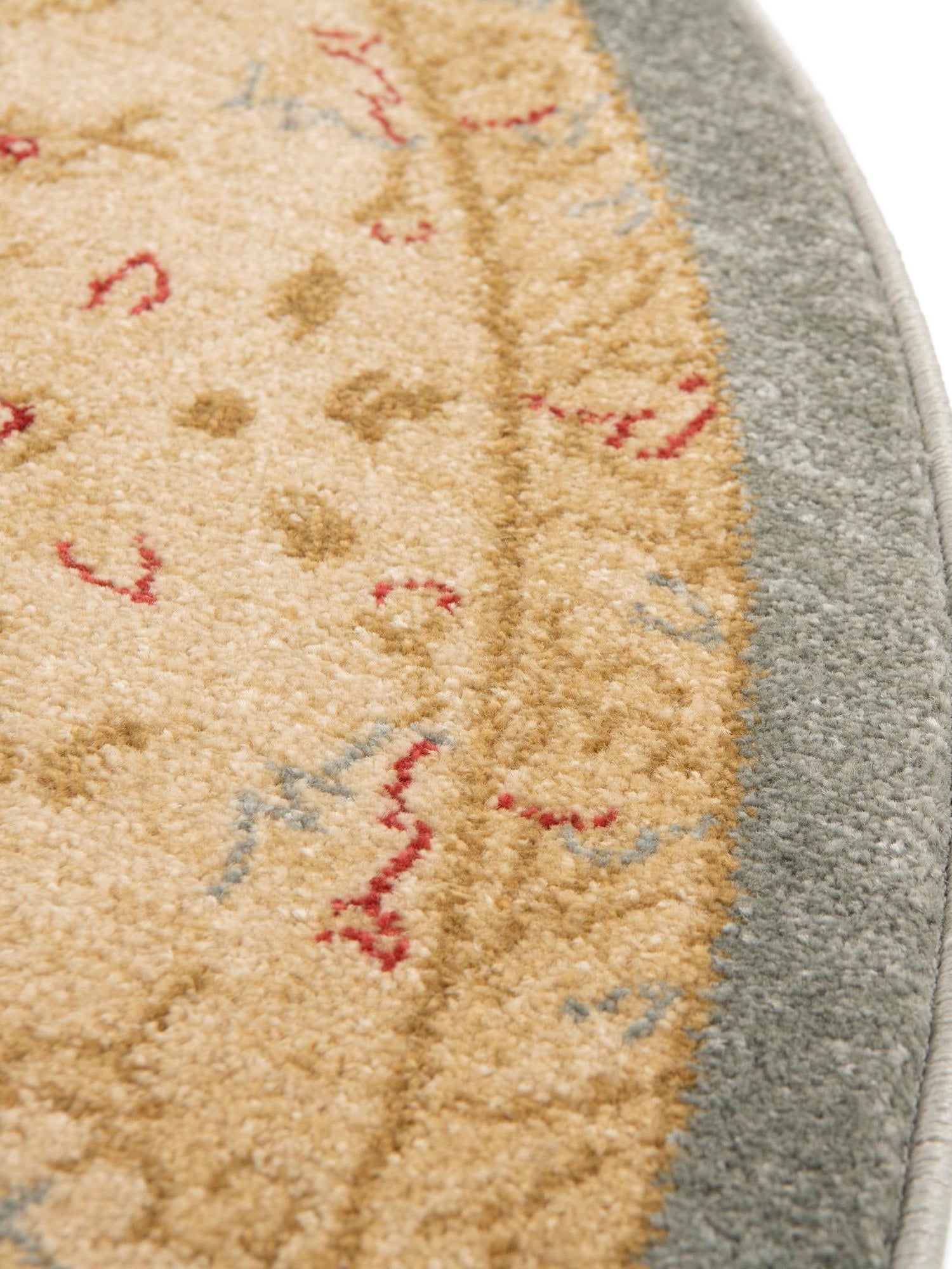 Blue 6' 1 x 6' 1 Edinburgh Round Area Rug 100% Polypropylene Easy Clean With Cotton Backing Traditional Classic Design Carpet for Living, Dining Room, Office for Sale at Rug Engine