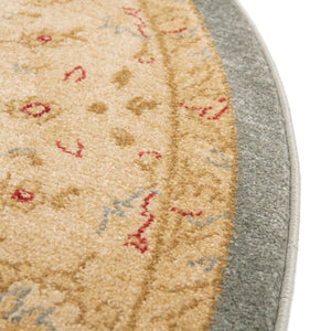 Blue 6' 1 x 6' 1 Edinburgh Round Area Rug 100% Polypropylene Easy Clean With Cotton Backing Traditional Classic Design Carpet for Living, Dining Room, Office for Sale at Rug Engine