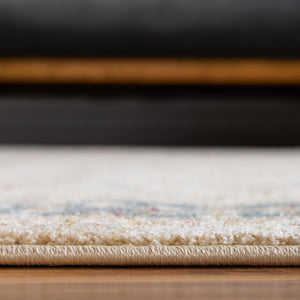 Champagne 6' 1 x 6' 1 Edinburgh Round Area Rug 100% Polypropylene Easy Clean With Cotton Backing Traditional Classic Design Carpet for Living, Dining Room, Office for Sale at Rug Engine