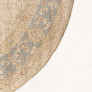 Champagne 6' 1 x 6' 1 Edinburgh Round Area Rug 100% Polypropylene Easy Clean With Cotton Backing Traditional Classic Design Carpet for Living, Dining Room, Office for Sale at Rug Engine