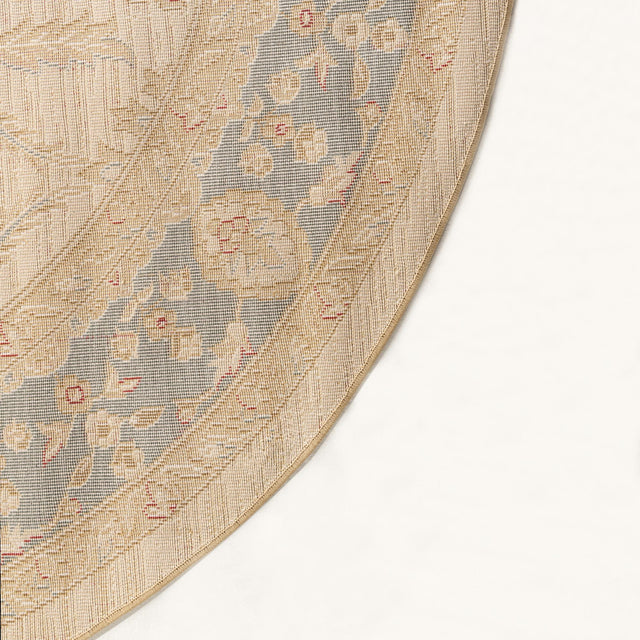 Champagne 6' 1 x 6' 1 Edinburgh Round Area Rug 100% Polypropylene Easy Clean With Cotton Backing Traditional Classic Design Carpet for Living, Dining Room, Office for Sale at Rug Engine