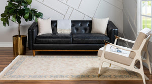 Champagne 3' 3 x 5' 3 Edinburgh Rectangle Area Rug 100% Polypropylene Easy Clean With Cotton Backing Traditional Classic Design Carpet for Living, Dining Room, Office for Sale at Rug Engine