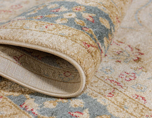 Champagne 3' 3 x 5' 3 Edinburgh Rectangle Area Rug 100% Polypropylene Easy Clean With Cotton Backing Traditional Classic Design Carpet for Living, Dining Room, Office for Sale at Rug Engine