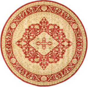 Red 8' x 8' Edinburgh Round Area Rug 100% Polypropylene Easy Clean With Cotton Backing Traditional Classic Design Carpet for Living, Dining Room, Office for Sale at Rug Engine