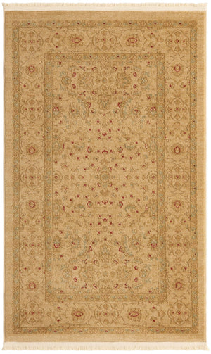 Cream 3' 3 x 5' 3 Edinburgh Rectangle Area Rug 100% Polypropylene Easy Clean With Cotton Backing Traditional Classic Design Carpet for Living, Dining Room, Office for Sale at Rug Engine