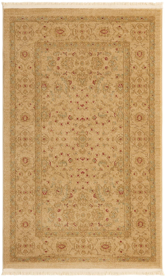 Cream 3' 3 x 5' 3 Edinburgh Rectangle Area Rug 100% Polypropylene Easy Clean With Cotton Backing Traditional Classic Design Carpet for Living, Dining Room, Office for Sale at Rug Engine