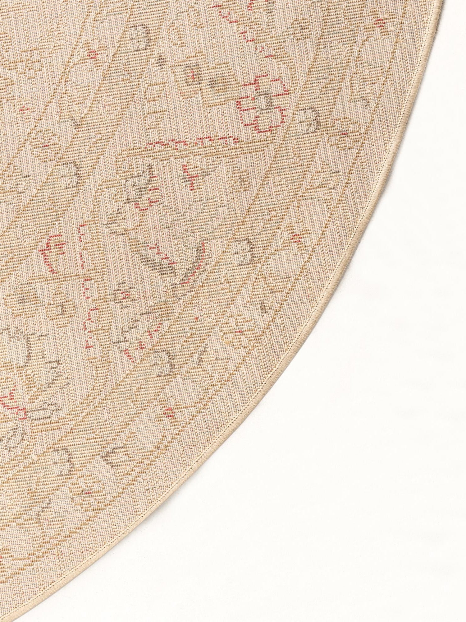 Cream 6' 1 x 6' 1 Edinburgh Round Area Rug 100% Polypropylene Easy Clean With Cotton Backing Traditional Classic Design Carpet for Living, Dining Room, Office for Sale at Rug Engine