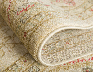 Cream 3' 3 x 5' 3 Edinburgh Rectangle Area Rug 100% Polypropylene Easy Clean With Cotton Backing Traditional Classic Design Carpet for Living, Dining Room, Office for Sale at Rug Engine