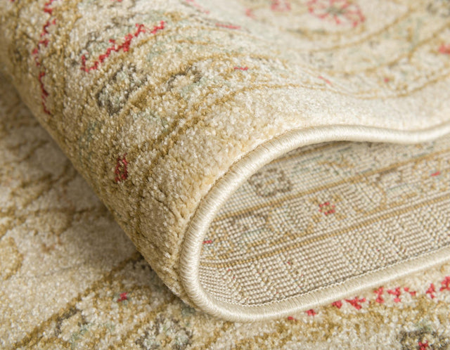 Cream 5' 1 x 8' Edinburgh Rectangle Area Rug 100% Polypropylene Easy Clean With Cotton Backing Traditional Classic Design Carpet for Living, Dining Room, Office for Sale at Rug Engine