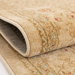 Cream 8' x 8' Edinburgh Round Area Rug 100% Polypropylene Easy Clean With Cotton Backing Traditional Classic Design Carpet for Living, Dining Room, Office for Sale at Rug Engine