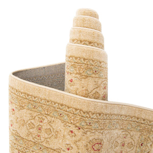 Cream 6' 1 x 6' 1 Edinburgh Round Area Rug 100% Polypropylene Easy Clean With Cotton Backing Traditional Classic Design Carpet for Living, Dining Room, Office for Sale at Rug Engine