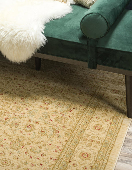 Cream 3' 3 x 5' 3 Edinburgh Rectangle Area Rug 100% Polypropylene Easy Clean With Cotton Backing Traditional Classic Design Carpet for Living, Dining Room, Office for Sale at Rug Engine