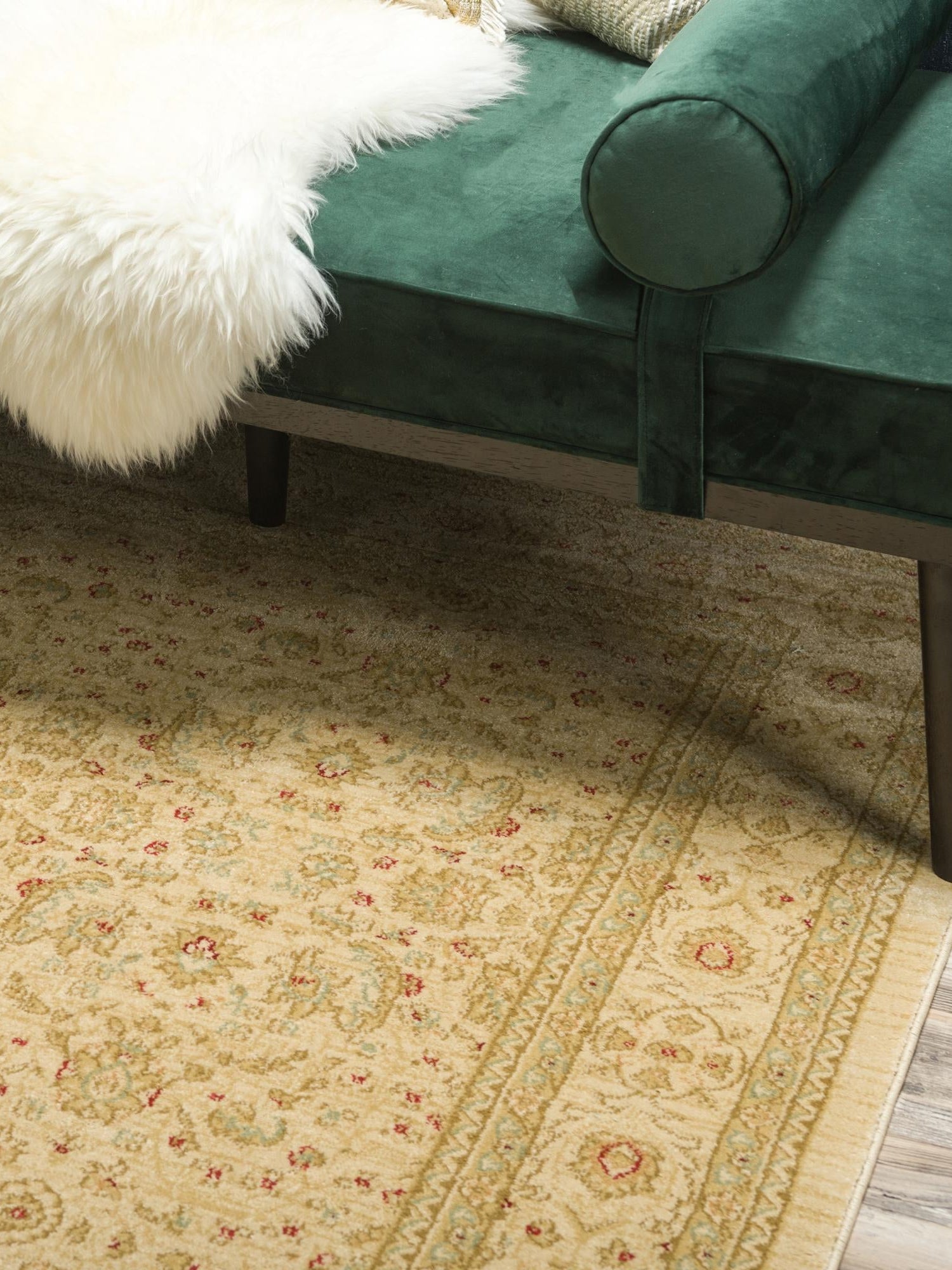 Cream 7' 1 x 10' Edinburgh Rectangle Area Rug 100% Polypropylene Easy Clean With Cotton Backing Traditional Classic Design Carpet for Living, Dining Room, Office for Sale at Rug Engine