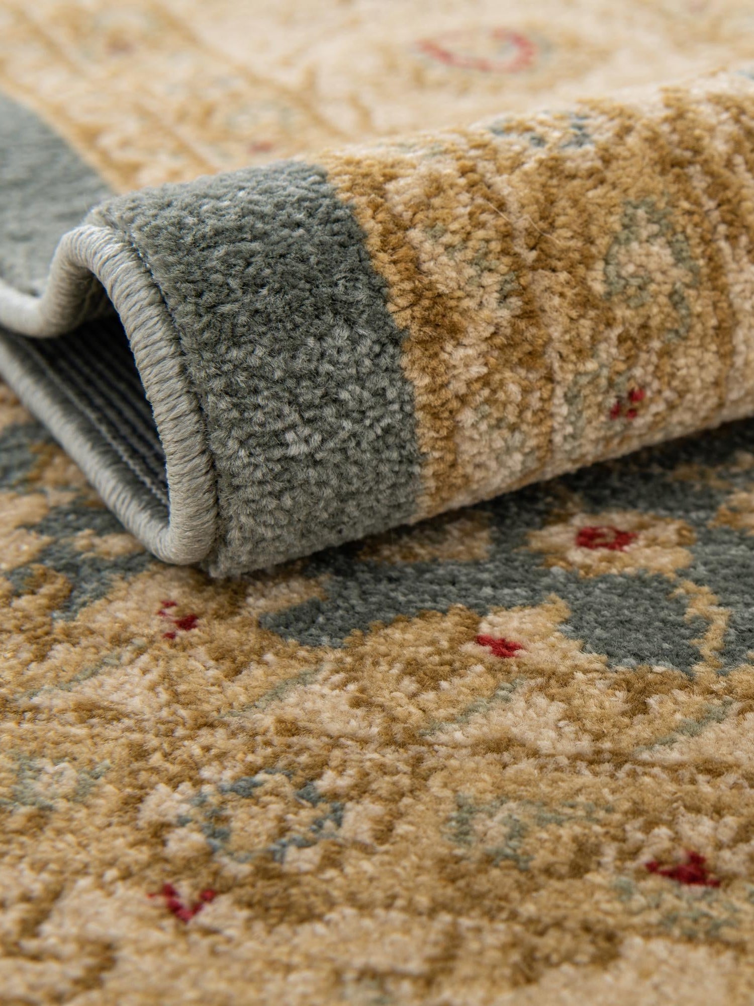 Blue 6' 1 x 6' 1 Edinburgh Round Area Rug 100% Polypropylene Easy Clean With Cotton Backing Traditional Classic Design Carpet for Living, Dining Room, Office for Sale at Rug Engine