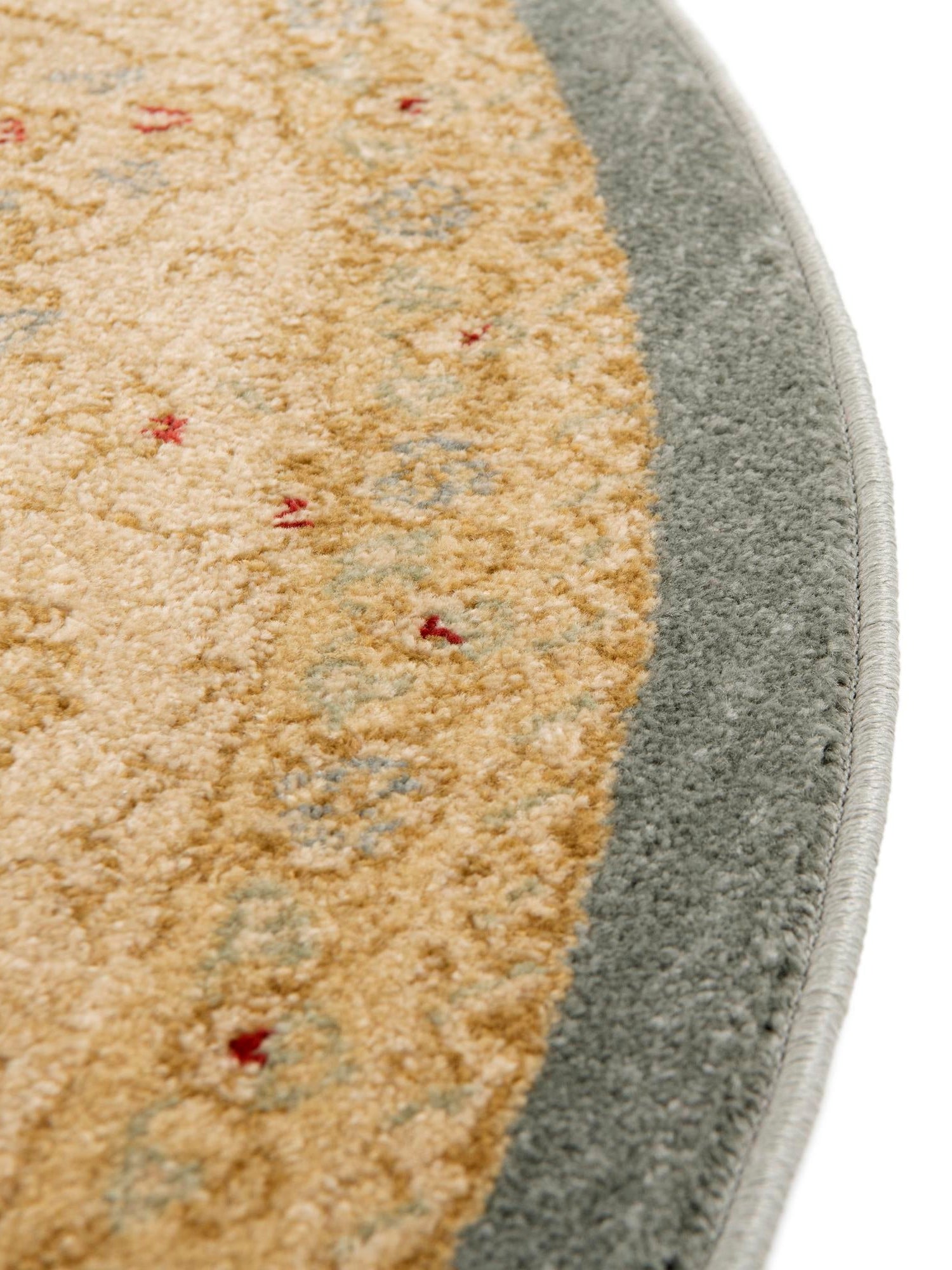 Blue 6' 1 x 6' 1 Edinburgh Round Area Rug 100% Polypropylene Easy Clean With Cotton Backing Traditional Classic Design Carpet for Living, Dining Room, Office for Sale at Rug Engine