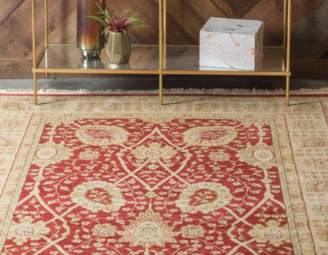 Red 7' 1 x 10' Edinburgh Rectangle Area Rug 100% Polypropylene Easy Clean With Cotton Backing Traditional Classic Design Carpet for Living, Dining Room, Office for Sale at Rug Engine
