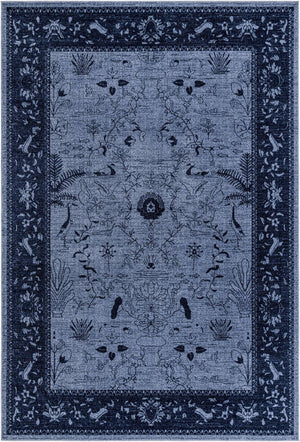 Blue 7' 1 x 10' La Jolla Rectangle Area Rug 100% Polypropylene Traditional Pattern Easy Clean Carpet for Living, Dining, Bedroom, Office for Sale at Rug Engine