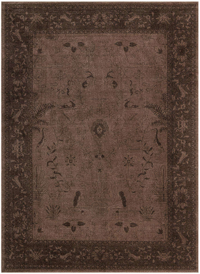 Brown 9' x 12' La Jolla Rectangle Area Rug 100% Polypropylene Traditional Pattern Easy Clean Carpet for Living, Dining, Bedroom, Office for Sale at Rug Engine