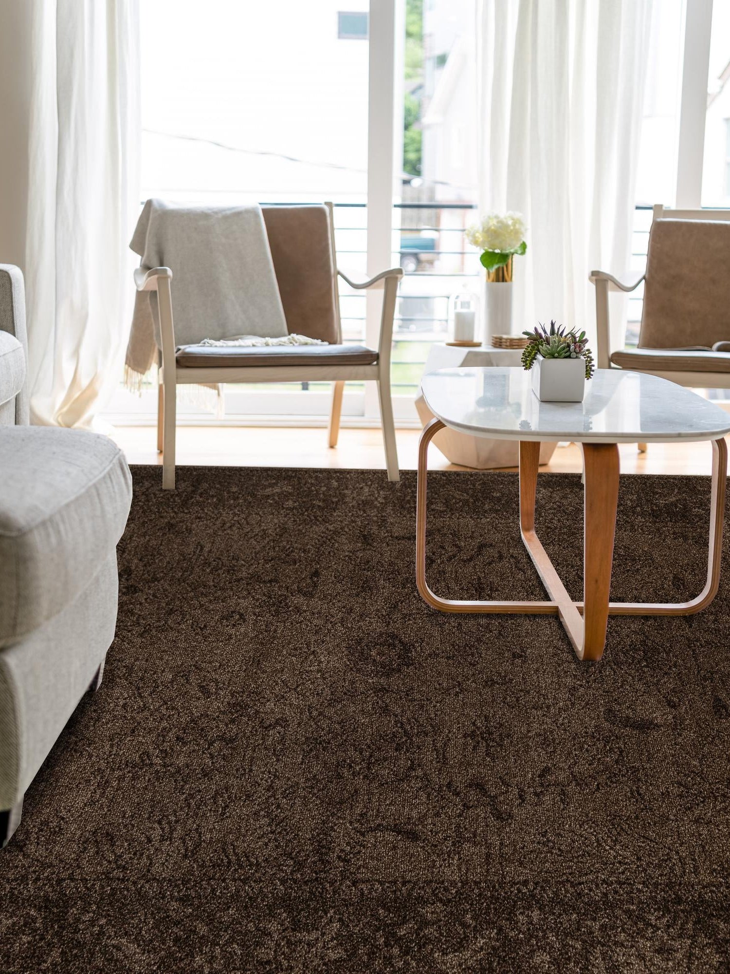 Brown 3' 1 x 5' 3 La Jolla Rectangle Area Rug 100% Polypropylene Traditional Pattern Easy Clean Carpet for Living, Dining, Bedroom, Office for Sale at Rug Engine
