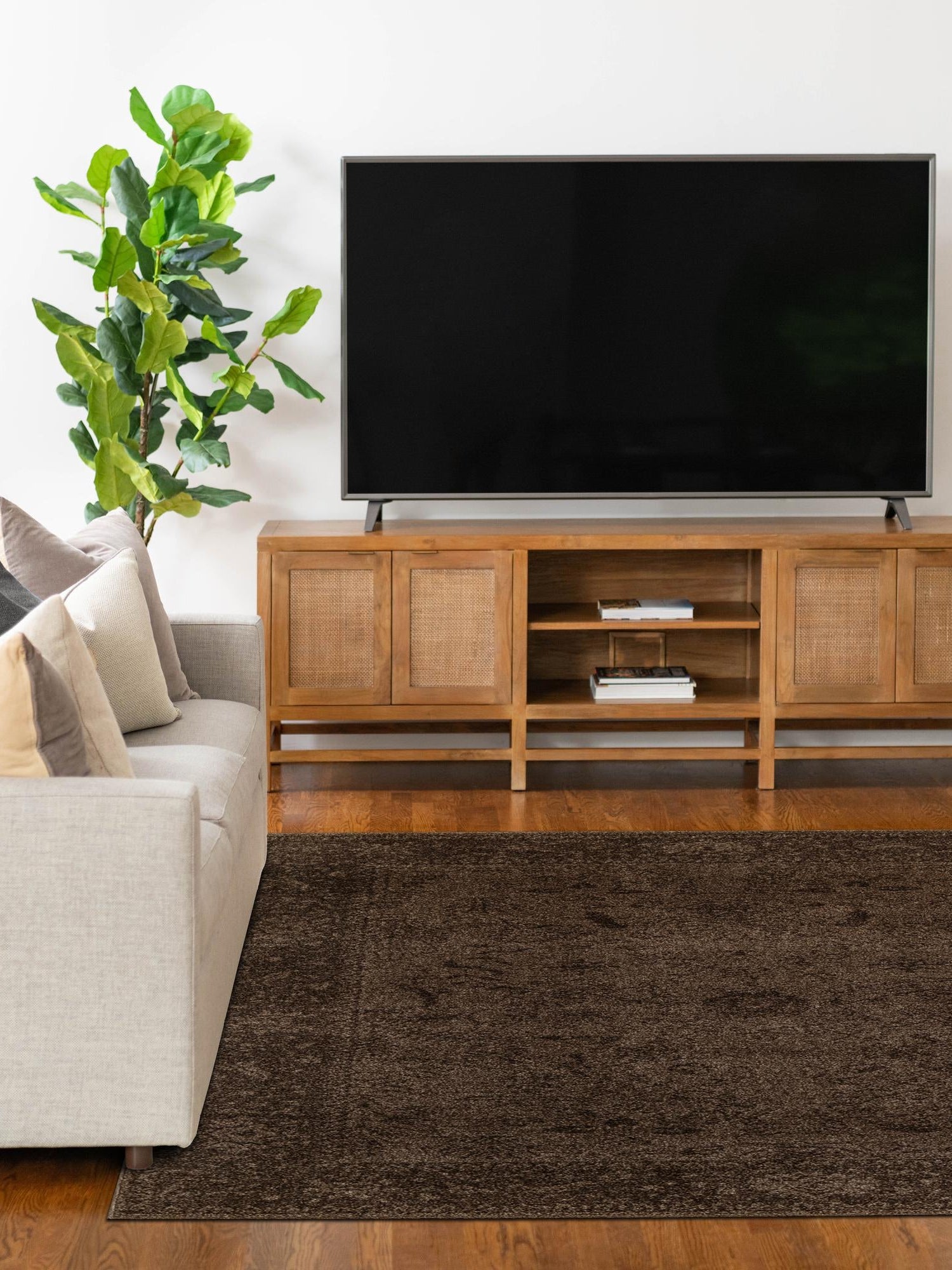 Brown 5' 3 x 8' La Jolla Rectangle Area Rug 100% Polypropylene Traditional Pattern Easy Clean Carpet for Living, Dining, Bedroom, Office for Sale at Rug Engine