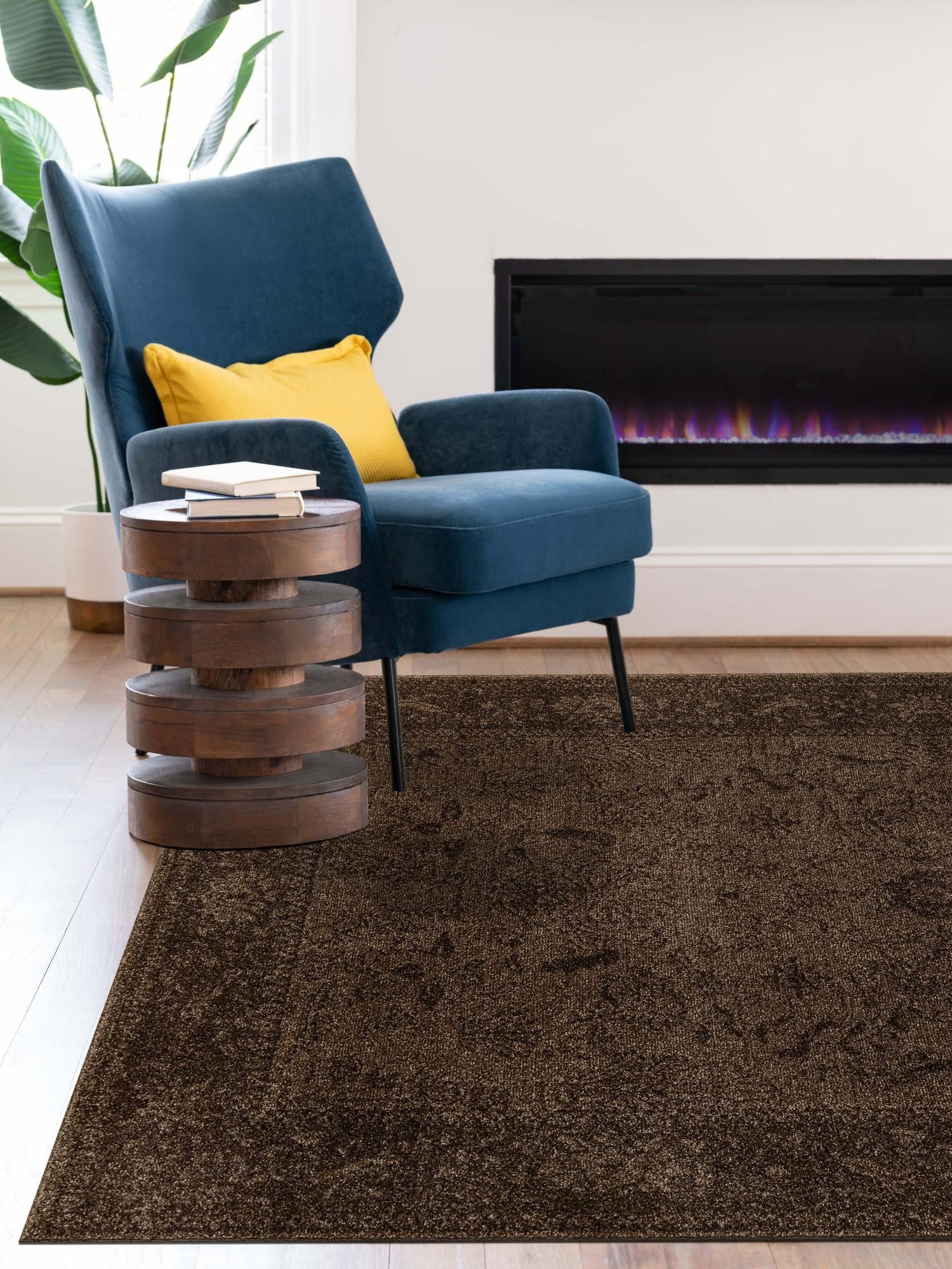 Brown 7' 10 x 11' La Jolla Rectangle Area Rug 100% Polypropylene Traditional Pattern Easy Clean Carpet for Living, Dining, Bedroom, Office for Sale at Rug Engine
